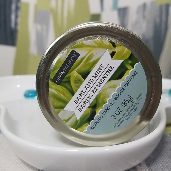Luminessence Basil And Mint Scented Candle, 3 oz. In A Cute Mason Jar - Picture 2 of 7